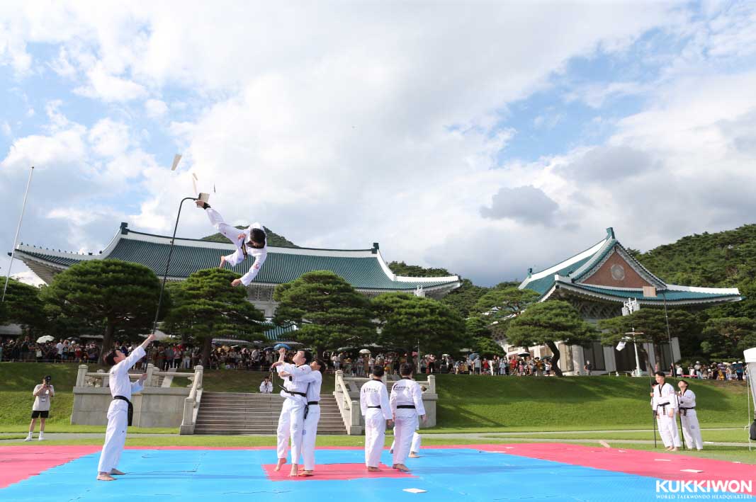 국기원 태권도시범단, 청와대 상설 시범공연(2022. 7. 30).